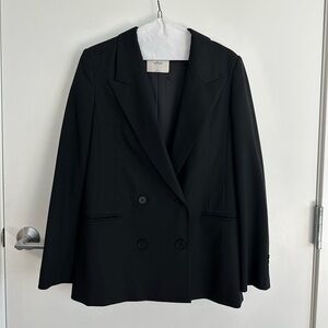 Aritzia Wilfred Black Double-Breasted Blazer